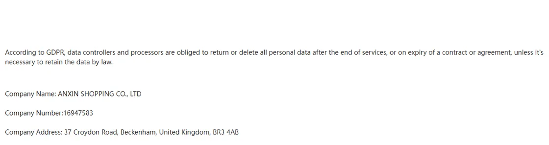 Kakobuy privacy policy section citing UK data protection law and the UK company details